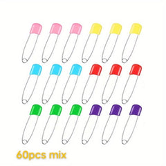 6 Colors Stainless Steel Diaper Pins 2.5 Safety Lock Closure