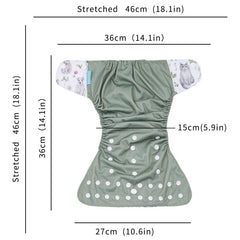 4Pc Eco Friendly Cloth Diaper Set Reusable Nappies for Babies