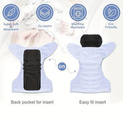 Bamboo Charcoal Diaper Insert - Eco-Friendly & Washable for Baby