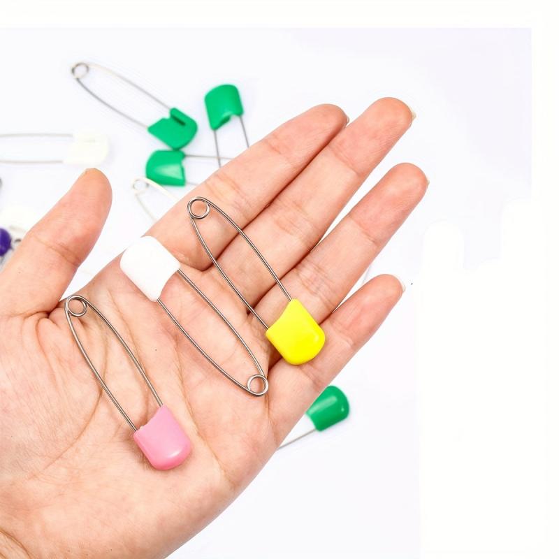 Random Colors Diaper Pins 2in Heavy Duty Stainless Steel Baby Safety Pins