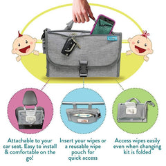 Portable Diaper Changing Pad with Smart Wet Wipe Bag