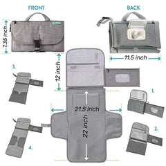 Portable Diaper Changing Pad with Smart Wet Wipe Bag