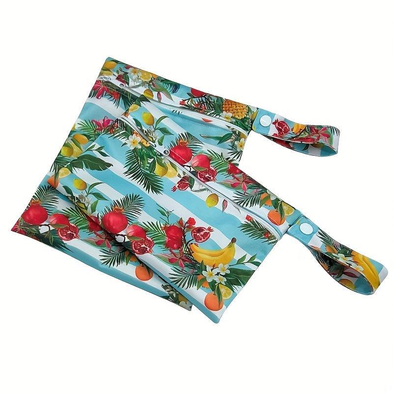 2pcs Fruit Print Waterproof Diaper Bag Washable Travel Bag