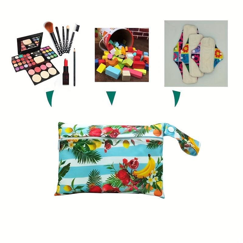 2pcs Fruit Print Waterproof Diaper Bag Washable Travel Bag