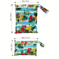 2pcs Fruit Print Waterproof Diaper Bag Washable Travel Bag