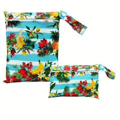 2pcs Fruit Print Waterproof Diaper Bag Washable Travel Bag