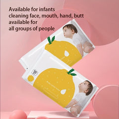 100pcs Baby Cotton Soft Wipes, Skin Friendly, Wet & Dry Use