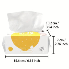 100pcs Baby Cotton Soft Wipes, Skin Friendly, Wet & Dry Use
