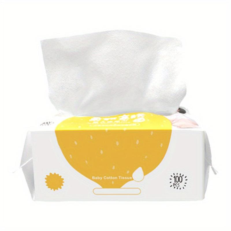 100pcs Baby Cotton Soft Wipes, Skin Friendly, Wet & Dry Use