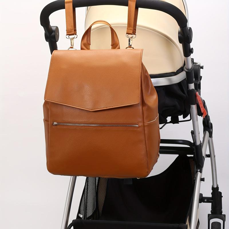 Stylish PU Mommy Bag Waterproof Shoulder Bag Large Capacity