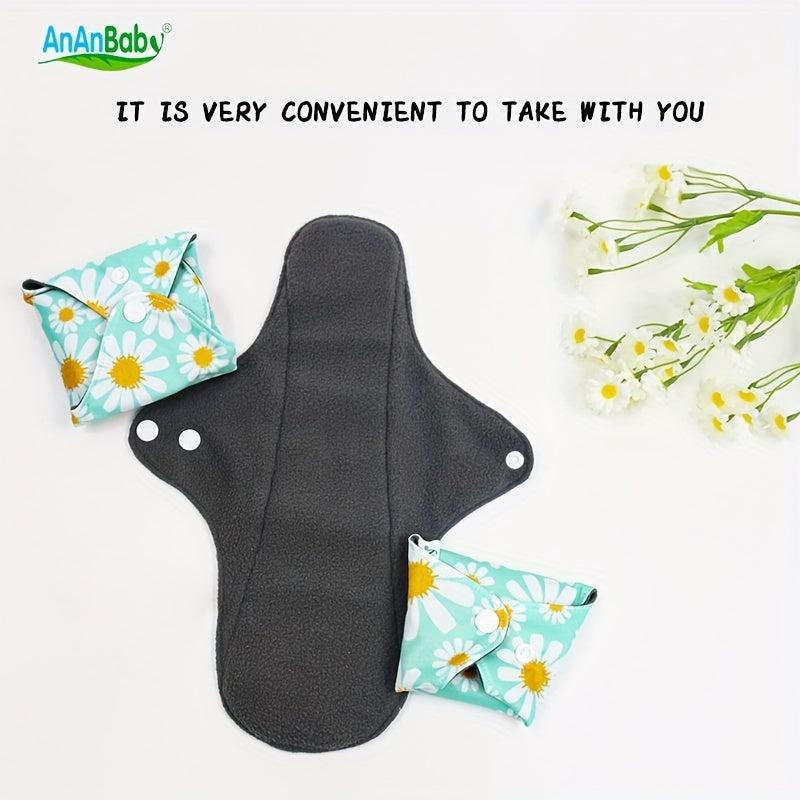 4pcs Reusable Sanitary Pads Women's Washable Bamboo Charcoal Care Pads