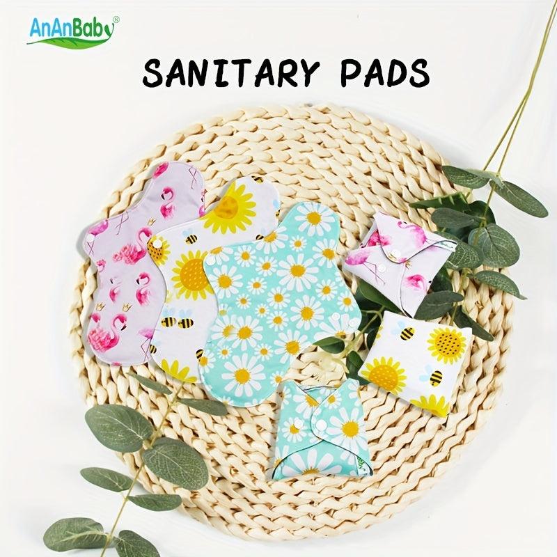 4pcs Reusable Sanitary Pads Women's Washable Bamboo Charcoal Care Pads
