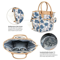Multifunctional Mommy Bag with Printed Pattern for Mother and Baby Travel