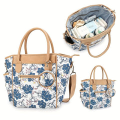 Multifunctional Mommy Bag with Printed Pattern for Mother and Baby Travel