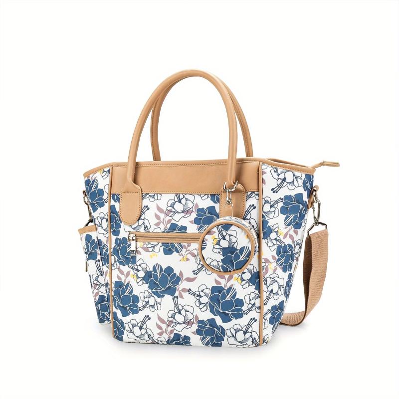 Multifunctional Mommy Bag with Printed Pattern for Mother and Baby Travel