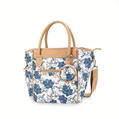 Multifunctional Mommy Bag with Printed Pattern for Mother and Baby Travel
