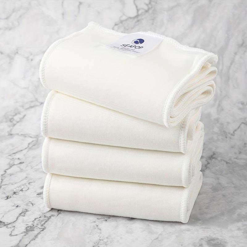 4pcs Bamboo Cotton Reusable Cloth Diaper Inserts Absorbent Liners