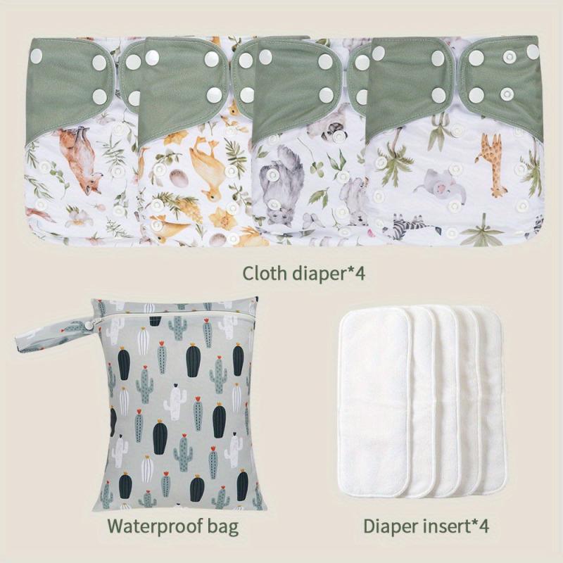Baby Diaper Set with Inserts & Wet Dry Bag 3-15KG
