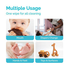 Hoppi Baby Wipes 20 Wipes X 5 Packs Sensitive Skin Unscented Water Wipes
