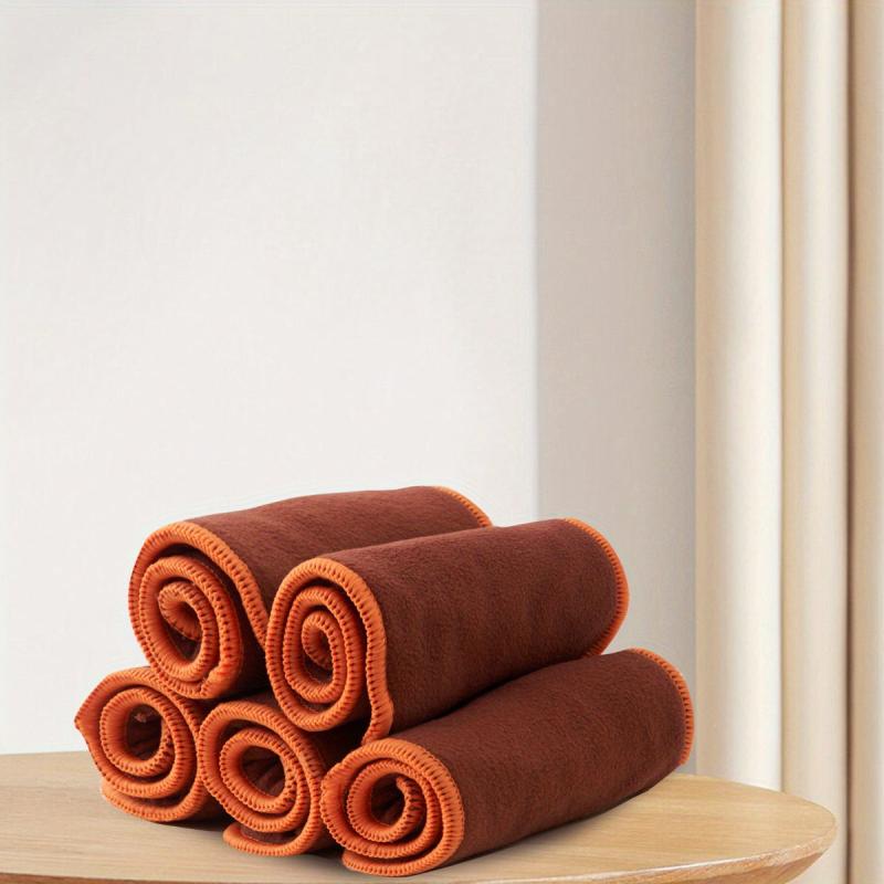 5pcs Coffee Fiber Diaper Pads 4 Layer Cloth Diaper Washable & Insert Washable
