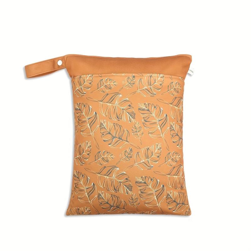 Leaf Print Stroller Hanging Bag Diaper Storage Waterproof Mommy Travel Beach Bag