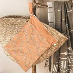 Leaf Print Stroller Hanging Bag Diaper Storage Waterproof Mommy Travel Beach Bag