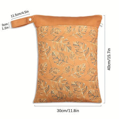 Leaf Print Stroller Hanging Bag Diaper Storage Waterproof Mommy Travel Beach Bag