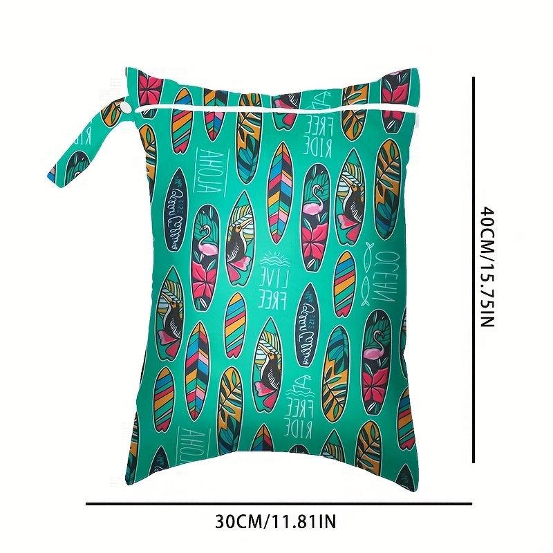 Wet Dry Bag Snap Waterproof Stroller Travel Zipper Bag 30X40cm
