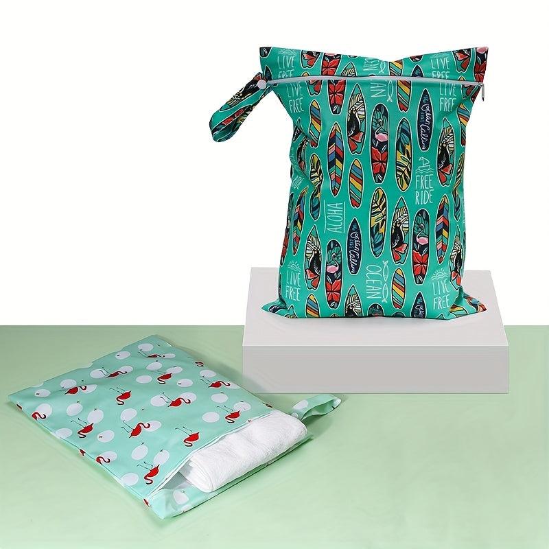 Wet Dry Bag Snap Waterproof Stroller Travel Zipper Bag 30X40cm
