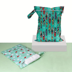 Wet Dry Bag Snap Waterproof Stroller Travel Zipper Bag 30X40cm