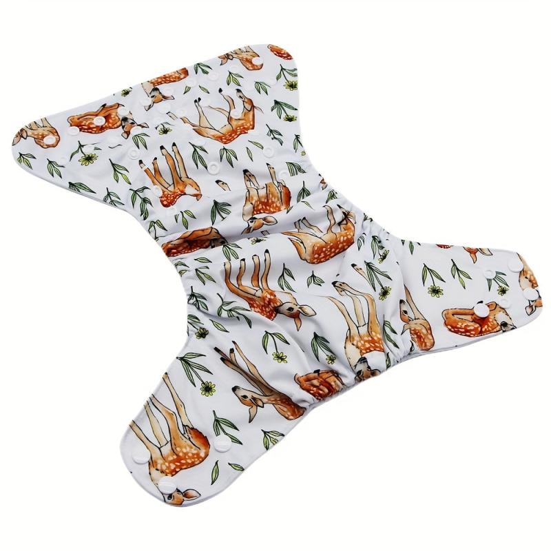 Deer Print Adjustable Reusable Baby Cloth Diaper