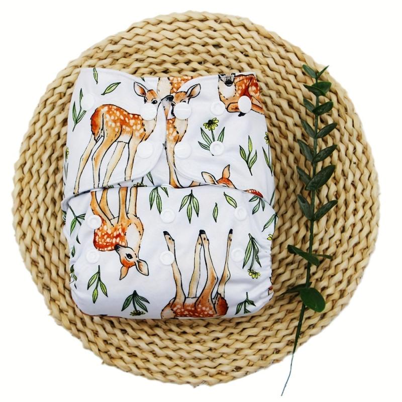 Deer Print Adjustable Reusable Baby Cloth Diaper