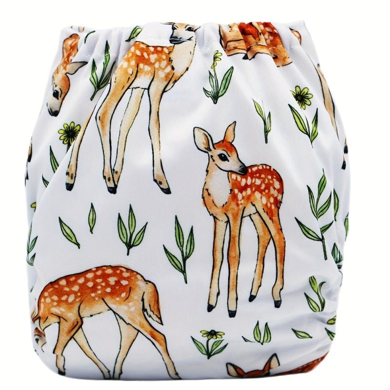 Deer Print Adjustable Reusable Baby Cloth Diaper