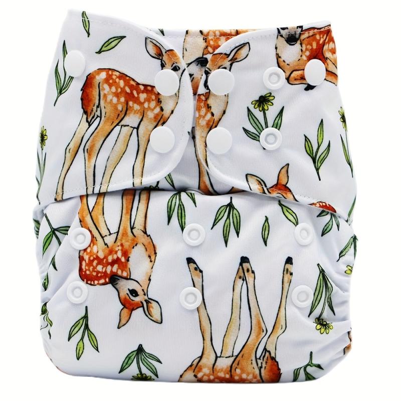 Deer Print Adjustable Reusable Baby Cloth Diaper