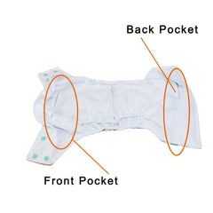 2pcs Eco Cloth Diapers Reusable&Washable Insert Nappy Snap Closure Waterproof