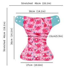 Reusable Cloth Diapers 4pcs Set for 3-15kg Babies