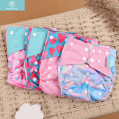Reusable Cloth Diapers 4pcs Set for 3-15kg Babies