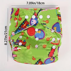 Adjustable Baby Diaper with Snap Buttons Waterproof Knitted Fleece