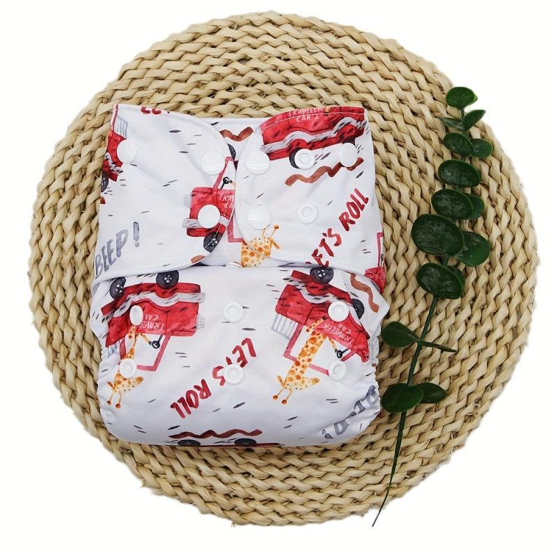 Car And Giraffe Print Baby Cloth Diaper