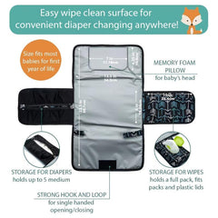 Portable Baby Changing Pad One Handed Diapering for Baby Showers