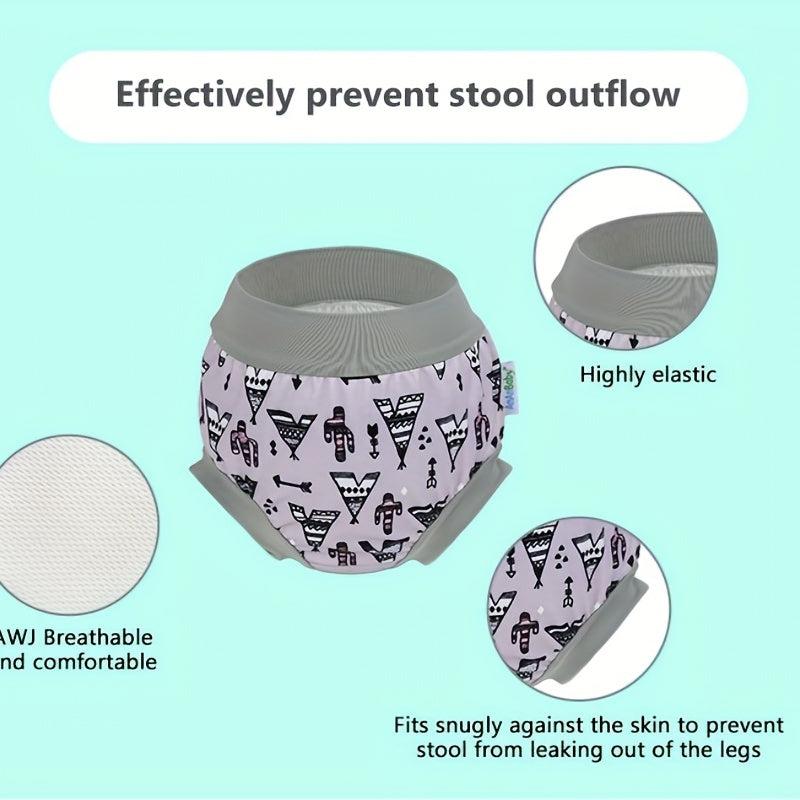 Reusable Swim Diapers Anti side Leakage Baby Swim Diapers Fit Better Gray
