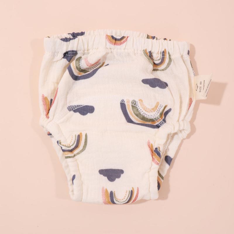 1pc Baby Reusable Printed Gauze Diaper Waterproof Washable Diaper