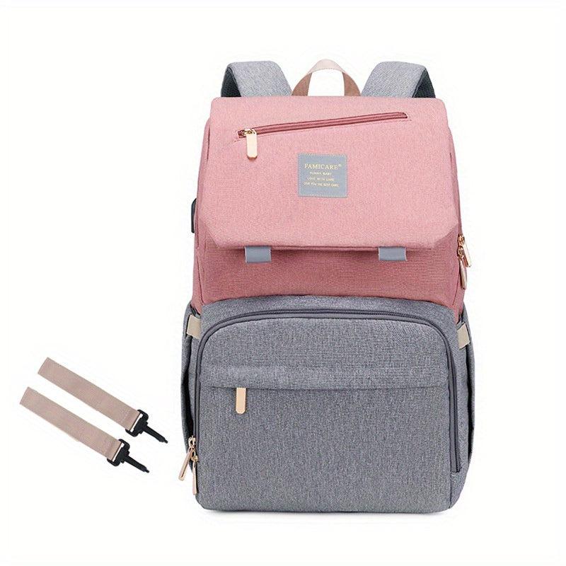 Large Capacity Diaper Backpack Classic British Style Mom Travel Bag