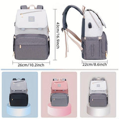 Large Capacity Diaper Backpack Classic British Style Mom Travel Bag