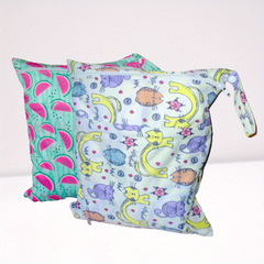 2pcs Wet & Dry Bags Washable Waterproof 2 Zippered Pockets
