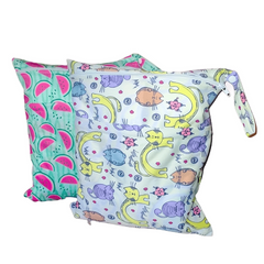 2pcs Wet & Dry Bags Washable Waterproof 2 Zippered Pockets