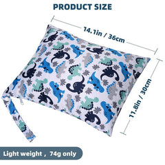 2pcs Wet & Dry Bags Washable Waterproof 2 Zippered Pockets