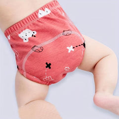 2pcs Washable Reusable Cotton Cloth Diapers Training Pants For Infants