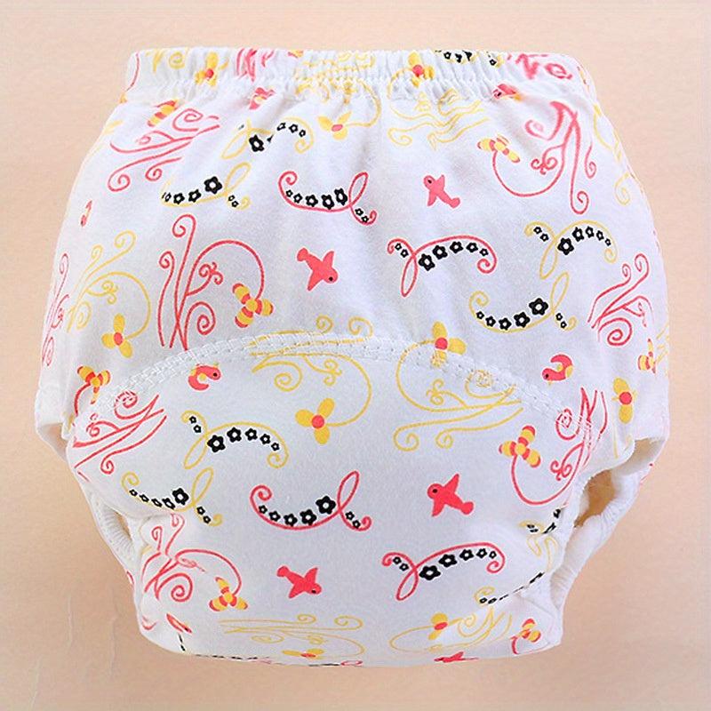 2pcs Washable Reusable Cotton Cloth Diapers Training Pants For Infants