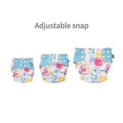8 Piece Waterproof Cloth Diapers Set Absorbent Breathable Washable Reusable